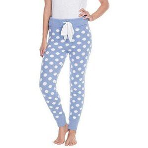 NWT Honeydew Chenille Loungewear Jogger Pants in Blue and White Polka Dots, S